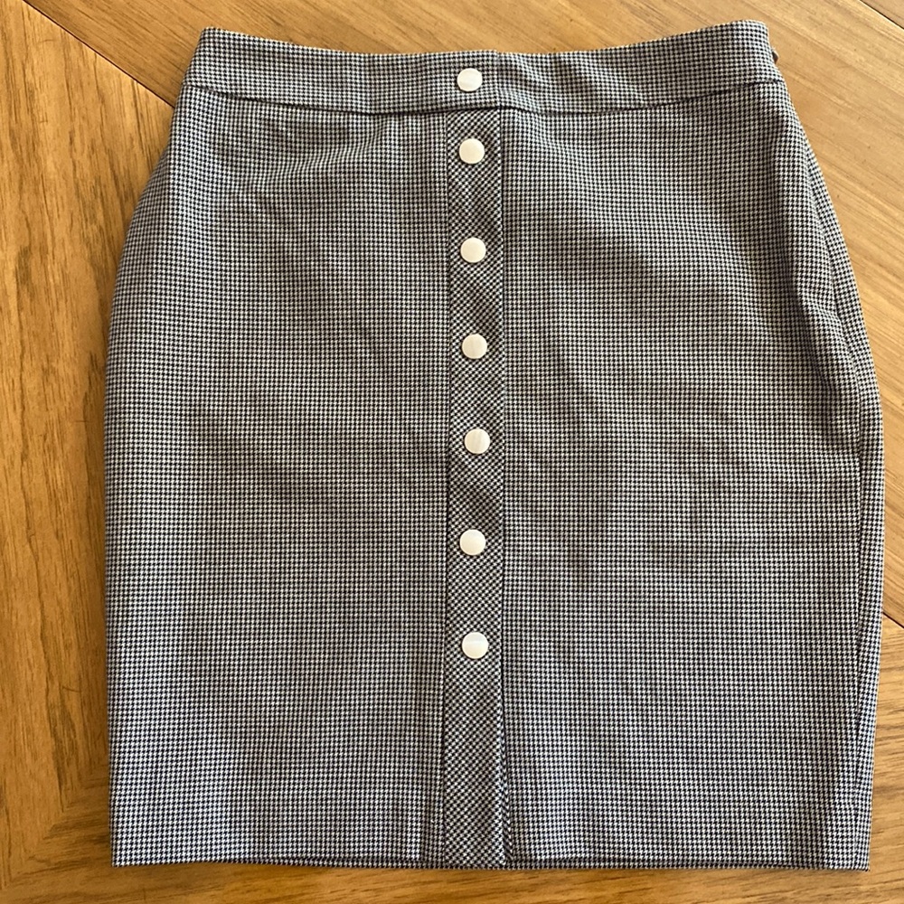 LOFT HOUNDSTOOTH SKIRT